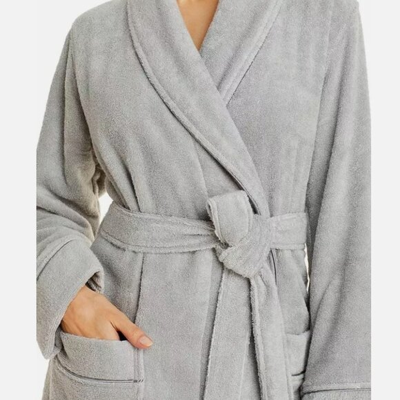 Hudson Park Collection Modal Bath Robe Silver Gray Grey NWOT Medium/Large M/L - Picture 5 of 7